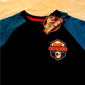 New, Jurassic World Camp Cretaceous Child Blue 3D Tee (size L)